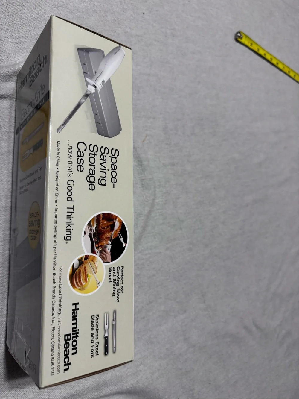 Hamilton Beach Electric Knife in White and Gray with Yellow Accent